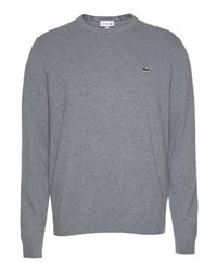 grauer Pullover mit einem Rundhalsausschnitt von Lacoste