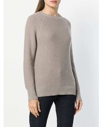 grauer Pullover mit einem Rundhalsausschnitt von Fabiana Filippi