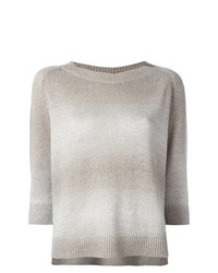 grauer Pullover mit einem Rundhalsausschnitt von Lamberto Losani