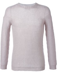 grauer Pullover mit einem Rundhalsausschnitt von Laneus