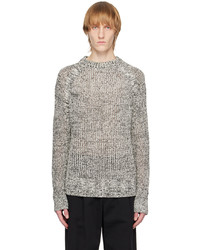grauer Pullover mit einem Rundhalsausschnitt von LE17SEPTEMBRE