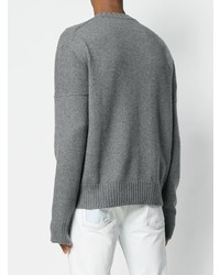 grauer Pullover mit einem Rundhalsausschnitt von Calvin Klein 205W39nyc