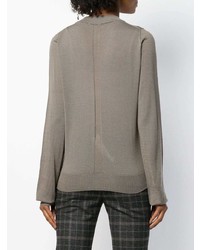 grauer Pullover mit einem Rundhalsausschnitt von Rick Owens