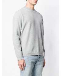 grauer Pullover mit einem Rundhalsausschnitt von Laneus