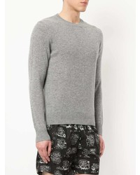 grauer Pullover mit einem Rundhalsausschnitt von Moncler