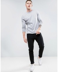 grauer Pullover mit einem Rundhalsausschnitt von Asos