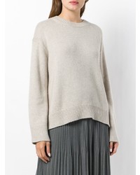 grauer Pullover mit einem Rundhalsausschnitt von Sminfinity