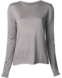 grauer Pullover mit einem Rundhalsausschnitt von Lucien Pellat-Finet