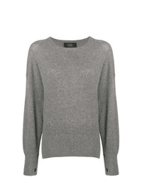 grauer Pullover mit einem Rundhalsausschnitt von Maison Flaneur