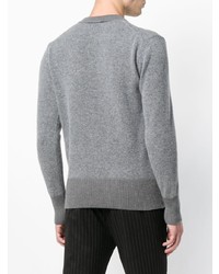 grauer Pullover mit einem Rundhalsausschnitt von MAISON KITSUNÉ