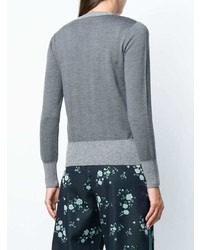 grauer Pullover mit einem Rundhalsausschnitt von MAISON KITSUNE