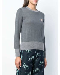 grauer Pullover mit einem Rundhalsausschnitt von MAISON KITSUNE