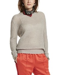 grauer Pullover mit einem Rundhalsausschnitt von Maison Scotch