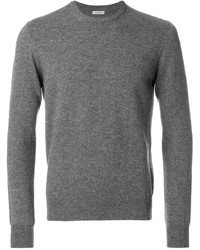 grauer Pullover mit einem Rundhalsausschnitt von Malo