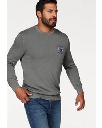 grauer Pullover mit einem Rundhalsausschnitt von MAN´S WORLD