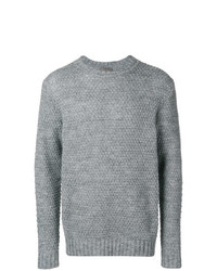 grauer Pullover mit einem Rundhalsausschnitt von Manuel Ritz
