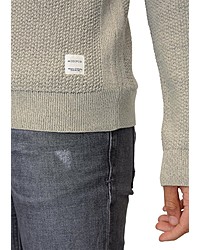 grauer Pullover mit einem Rundhalsausschnitt von Marc O'Polo Denim