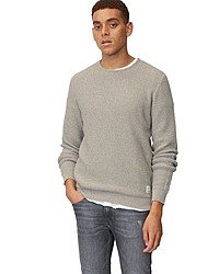 grauer Pullover mit einem Rundhalsausschnitt von Marc O'Polo Denim