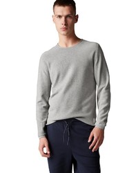 grauer Pullover mit einem Rundhalsausschnitt von Marc O'Polo Denim