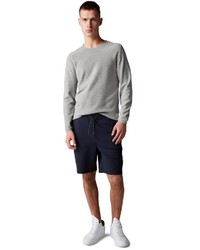 grauer Pullover mit einem Rundhalsausschnitt von Marc O'Polo Denim