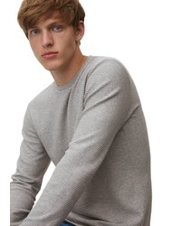 grauer Pullover mit einem Rundhalsausschnitt von Marc O'Polo Denim