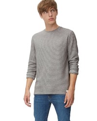 grauer Pullover mit einem Rundhalsausschnitt von Marc O'Polo Denim