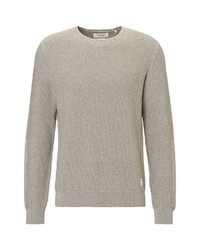 grauer Pullover mit einem Rundhalsausschnitt von Marc O'Polo Denim