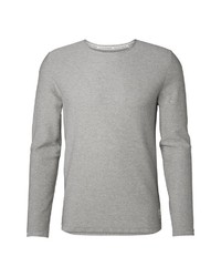 grauer Pullover mit einem Rundhalsausschnitt von Marc O'Polo Denim