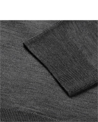 grauer Pullover mit einem Rundhalsausschnitt von John Smedley