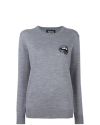 grauer Pullover mit einem Rundhalsausschnitt von Markus Lupfer