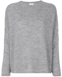 grauer Pullover mit einem Rundhalsausschnitt von Masscob