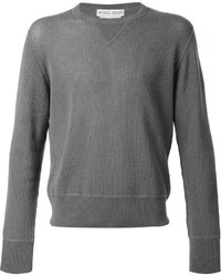 grauer Pullover mit einem Rundhalsausschnitt von Michael Bastian