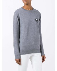 grauer Pullover mit einem Rundhalsausschnitt von Markus Lupfer