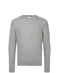 grauer Pullover mit einem Rundhalsausschnitt von Moncler