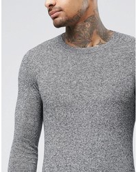 grauer Pullover mit einem Rundhalsausschnitt von Asos