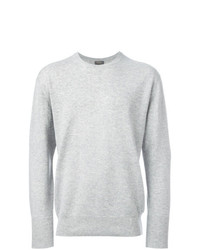 grauer Pullover mit einem Rundhalsausschnitt von N.Peal