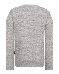 grauer Pullover mit einem Rundhalsausschnitt von Naketano
