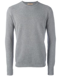 grauer Pullover mit einem Rundhalsausschnitt von Nuur