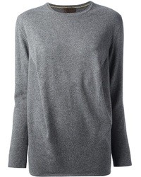 grauer Pullover mit einem Rundhalsausschnitt von Oyuna