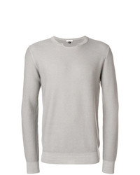 grauer Pullover mit einem Rundhalsausschnitt von Paolo Pecora