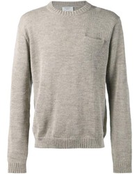 grauer Pullover mit einem Rundhalsausschnitt von Patrik Ervell