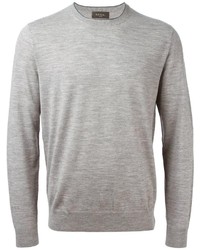 grauer Pullover mit einem Rundhalsausschnitt von Paul Smith