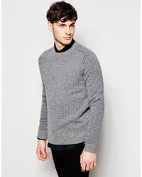 grauer Pullover mit einem Rundhalsausschnitt von Peter Werth
