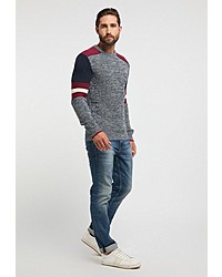 grauer Pullover mit einem Rundhalsausschnitt von Petrol Industries