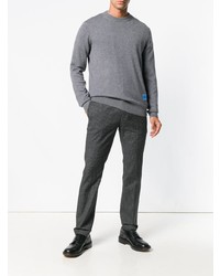 grauer Pullover mit einem Rundhalsausschnitt von Calvin Klein