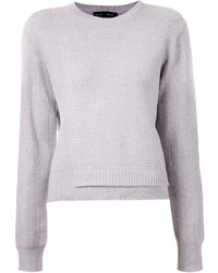 grauer Pullover mit einem Rundhalsausschnitt von Proenza Schouler