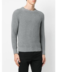 grauer Pullover mit einem Rundhalsausschnitt von AMI Alexandre Mattiussi