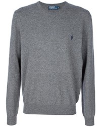 grauer Pullover mit einem Rundhalsausschnitt von Ralph Lauren Blue Label