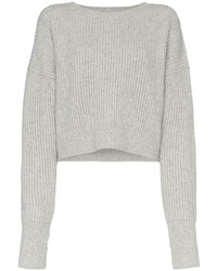 grauer Pullover mit einem Rundhalsausschnitt von RE/DONE