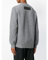 grauer Pullover mit einem Rundhalsausschnitt von Fendi